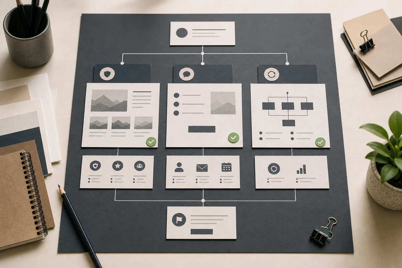 Service recommendation planning board for choosing the right website path