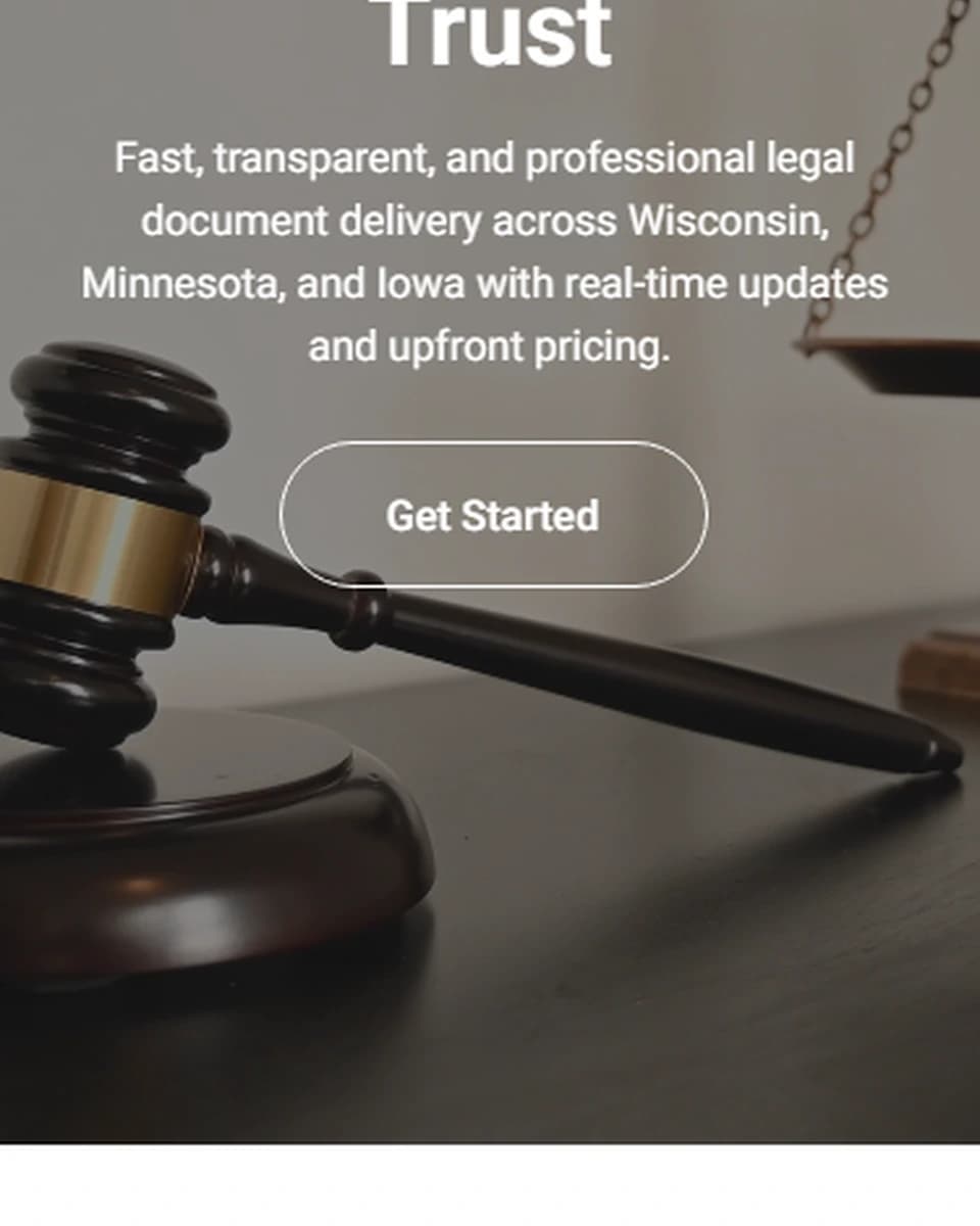 Community Legal Process Services website built by Baumbach Solutions, mobile view