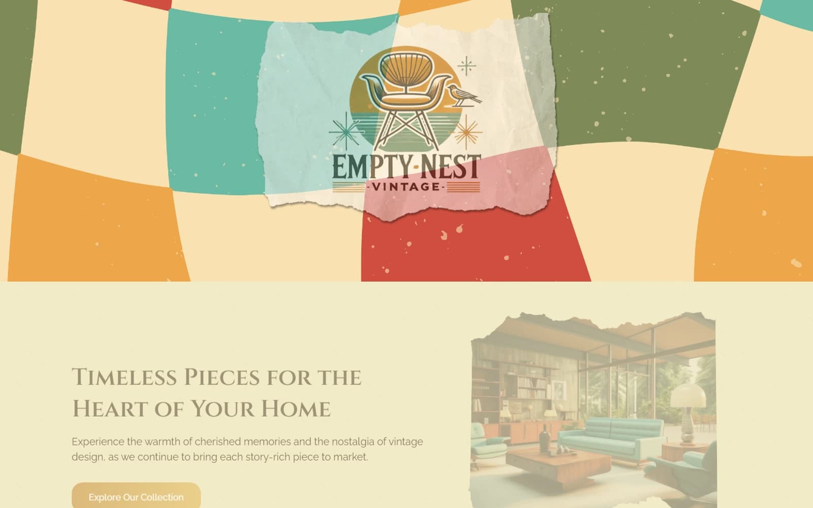 Empty Nest Vintage website built by Baumbach Solutions