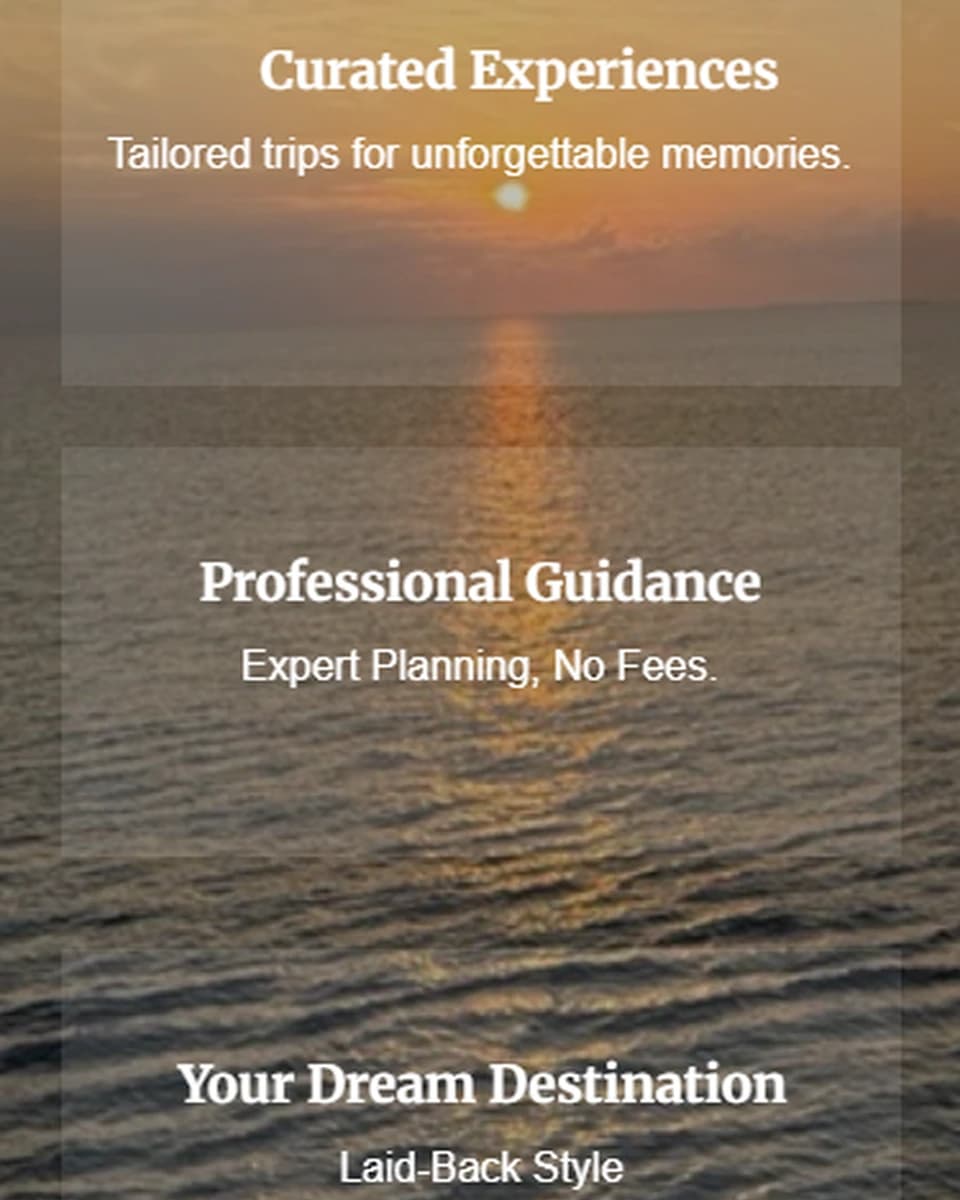 Golden Hour Travel website built by Baumbach Solutions, mobile view