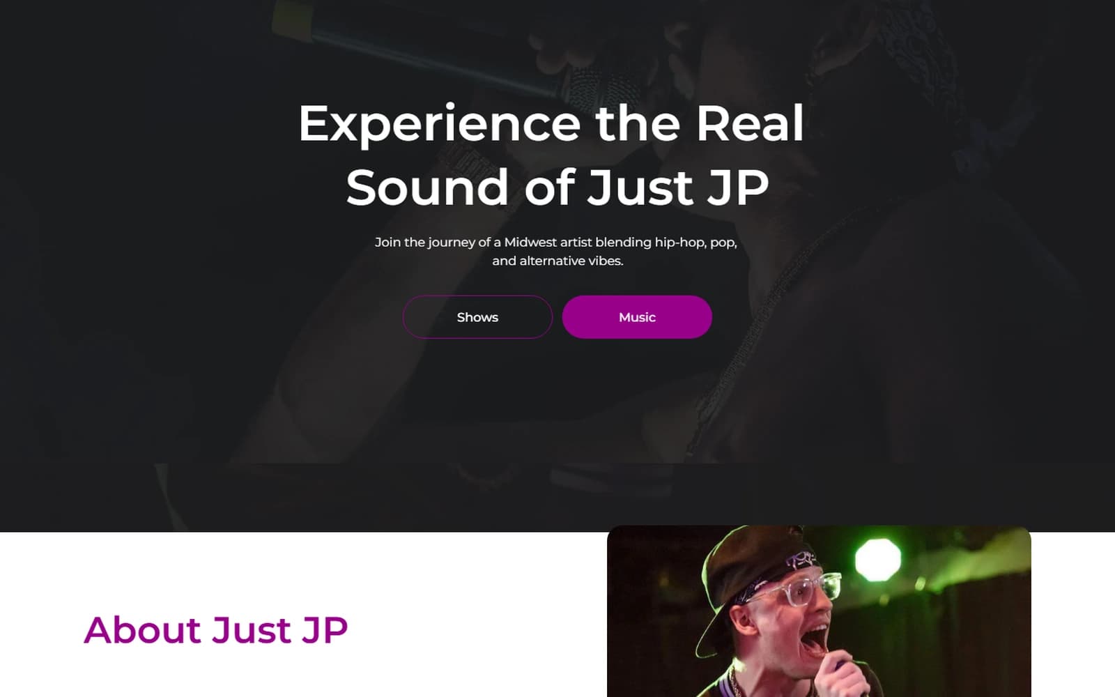 Just JP website built by Baumbach Solutions