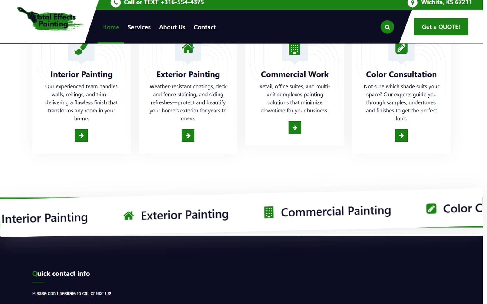 Total Effects Painting website built by Baumbach Solutions