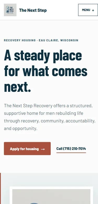The Next Step Recovery mobile website