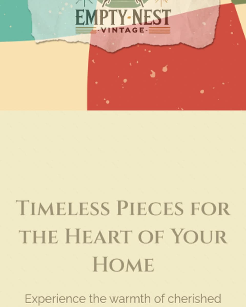 Empty Nest Vintage website built by Baumbach Solutions, mobile view