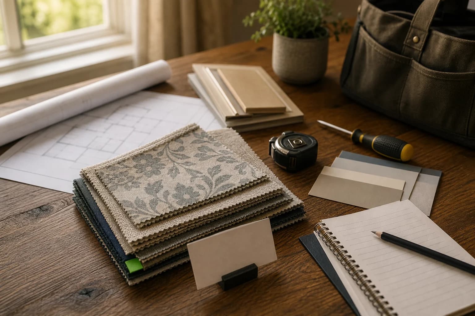 Home service project table for a client website case study
